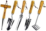 Gardtech Garden Tool Set, 5 Pcs Gardening Tool Set with Weeder Puller, Dibber, Transplanter, Big Trowel, 5-Claw Cultivator - Wooden Handle Heavy Duty Stainless Steel Gardening Hand Tools Photo, new 2024, best price $34.99 review