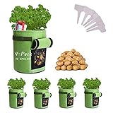 Potato-Grow-Bags, 4 Pack 10 Gallon Felt Potatoes Growing Containers with Handles&Access Flap for Vegetables,Tomato,Carrot, Onion,Fruits,Plants Planting Bag Planter Photo, new 2024, best price $34.99 review