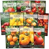 Sow Right Seeds - Tomato Seed Collection for Planting - 10 Varieties with Many Sizes, Shapes, and Colors - Non-GMO Heirloom Packets with Instructions for Growing a Home Vegetable Garden - Great Gift Photo, new 2024, best price $15.99 ($1.60 / Count) review