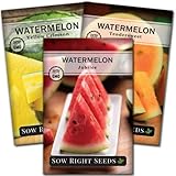 Sow Right Seeds - Tri-Color Watermelon Seed Collection for Planting - Red Jubilee, Yellow Crimson and Orange Tendersweet Watermelons. Non-GMO Heirloom Seeds to Plant a Home Vegetable Garden Photo, new 2024, best price $9.99 review