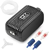 Aquarium Air Pump, Fish Tank Air Pump with Dual Outlet Adjustable Air Valve Ultra Silent Oxygen Whisper Air Pump with Air Stones Silicone Tube Check Valves Up to 80 Gallon Tank Photo, new 2024, best price $12.99 review