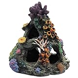 PINVNBY Coral Aquarium Decoration Fish Tank Resin Rock Mountain Cave Ornaments Betta Fish House for Betta Sleep Rest Hide Play Breed Photo, new 2024, best price $12.99 review