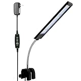 MingDak Fish Tank Clip on Light with Inline Timer, Clamp Aquarium Light with White & Blue LEDs, 3 Lighting Modes, Dimmable, 7W, 18 LEDs Photo, new 2024, best price $14.98 review