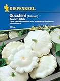 Kiepenkerl 2859 Zucchini Custard White, entwickelt weiße tellerförmige Früchte mit zartem Fleisch, essbar oder als Deko Foto, neu 2024, bester Preis 3,26 € Rezension