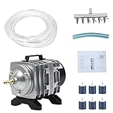 SEAJOEWE Commercial Air Pump 18 Watt Single Outlet, 6 Valve Manifold for Aquarium, Fish Tank, Fountain, Pond & Hydroponics, 396 GPH, Silver Photo, new 2024, best price $37.99 review