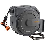 Giraffe Tools Retractable Garden Hose Reel 1/2 Inch x 130 ft, Super Heavy Duty, Any Length Lock, Slow Return System, Wall Mounted and 180 Deg Swivel Bracket Photo, new 2024, best price $194.98 review