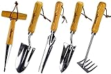 Gardtech Garden Tool Set, 5 Pcs Gardening Tool Set with Weeder Puller, Dibber, Transplanter, Big Trowel, 5-Claw Cultivator - Wooden Handle Heavy Duty Stainless Steel Gardening Hand Tools Photo, new 2024, best price $34.99 review