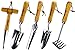 Photo Gardtech Garden Tool Set, 5 Pcs Gardening Tool Set with Weeder Puller, Dibber, Transplanter, Big Trowel, 5-Claw Cultivator - Wooden Handle Heavy Duty Stainless Steel Gardening Hand Tools review