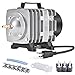 Photo Seeutek 35W Commercial Air Pump 1030 GPH 65L/min Air Pump Bubbler with 6-Way Adjustable Air Flow Valve, 6 Pcs Airstones and a 25-Ft Air Tubing for Aquarium, Hydroponic Systems, Pond, Fish Tank review
