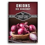 Survival Garden Seeds - Red Burgundy Onion Seed for Planting - Packet with Instructions to Plant and Grow Delicious Red Short Day Onions in Your Home Vegetable Garden - Non-GMO Heirloom Variety Photo, new 2024, best price $4.99 review