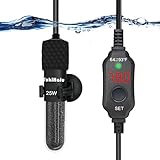 YukiHalu Small Submersible Aquarium Heater, Mini Fish Tank Heater 25W 50W 100W with Built-in Thermometer, External Temperature Controller, LED Display, Used for 5/10/20 Gallons (25 Watts) Photo, new 2024, best price $19.99 review
