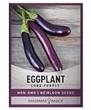 Eggplant Seeds for Planting - (Long Purple) is A Great Heirloom, Non-GMO Vegetable Variety- 500 mg Seeds Great for Outdoor Spring, Winter and Fall Gardening by Gardeners Basics Photo, new 2024, best price $5.95 review