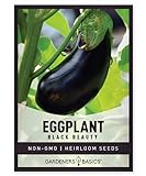 Eggplant Seeds for Planting - Black Beauty Solanum melongena is A Great Heirloom, Non-GMO Vegetable Variety- 300 mg Seeds Great for Outdoor Spring, Winter and Fall Gardening by Gardeners Basics Photo, new 2024, best price $4.95 review