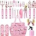 Photo Garden Tools Set,Heavy Duty Gardening Tools for Gardener,Gardening Gifts for Women,with Storage Tote Bag,Sleeves,Gloves,Trowel,Transplanter,Rake,Weeder,Cultivator,Pruner,Succulent Hand Tools,Pink review