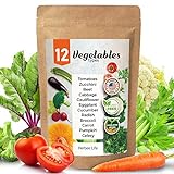 Heirloom Vegetable Seeds -100% Non-GMO - 1000 Garden Seeds Survival Pack - Tomato, Broccoli, Carrot, Celery, Cucumber Seeds and More Photo, new 2024, best price $11.98 review