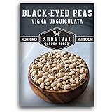 Survival Garden Seeds - Blackeyed Pea Seed for Planting - Packet with Instructions to Plant and Grow Black Eyed Cowpeas in Your Home Vegetable Garden - Non-GMO Heirloom Variety Photo, new 2024, best price $4.99 review