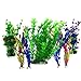 Foto Plantas acuáticas artificiales, PietyPet 7 piezas Plantas grandes de acuario Decoraciones plásticas del tanque de peces, Planta de simulación viva Criatura Acuario Paisaje revisión