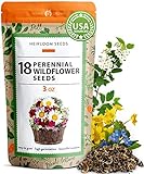 90,000 Wildflower Seeds - 3oz Pure Wild Flower Seed Pack - 18 Variety - Perennial Flower Seeds for Attracting Birds & Butterflies - Open Pollinated, Flower Garden Seeds for Planting Outdoors Photo, new 2024, best price $18.98 ($0.00 / Count) review
