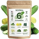 Seedra 6 Cucumber Seeds Variety Pack - 220+ Non GMO, Heirloom Seeds for Indoor Outdoor Hydroponic Home Garden - National Pickling, Lemon, Spacemaster Bush Cuke, Marketmore & More Photo, new 2024, best price $13.99 review