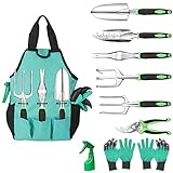 Glaric Gardening Tool Set 10 Pcs, Aluminum Garden Hand Tools Set Heavy Duty with Garden Gloves ,Trowel and Organizer Tote Bag ,Planting Tools ,Gardening Gifts for Women Men Photo, new 2024, best price $29.99 review