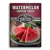 Survival Garden Seeds - Crimson Sweet Watermelon Seed for Planting - Packet with Instructions to Plant and Grow Large Delicious Watermelons in Your Home Vegetable Garden - Non-GMO Heirloom Variety Photo, new 2024, best price $4.99 review