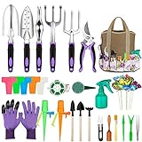 Tudoccy Garden Tools Set 83 Piece, Succulent Tools Set Included, Heavy Duty Aluminum Gardening Tools for Gardening, Non-Slip Ergonomic Handle Tools, Durable Storage Tote Bag, Gifts Tools for Men Women Photo, new 2024, best price $29.99 review
