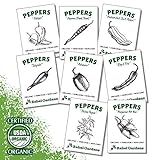 Hot Pepper Seeds - Organic Heirloom Chili Seed Variety Pack for Planting - Cayenne, Jalapeno, Habanero, Poblano, and More Photo, new 2024, best price $11.19 review