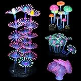 Lpraer 4 Pack Glow Aquarium Decorations Coral Reef Glowing Mushroom Anemone Simulation Glow Plant Glowing Effect Silicone for Fish Tank Decorations Photo, new 2024, best price $19.99 review