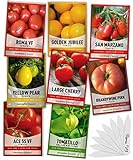 Heirloom Tomatoes for Planting 8 Variety Pack, San Marzano, Roma VF, Large Cherry, Ace 55 VF, Yellow Pear, Tomatillo, Brandywine Pink, Golden Jubilee Tomato Seeds for Garden Non GMO Gardeners Basics Photo, new 2024, best price $15.95 ($1.99 / Count) review