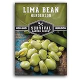 Survival Garden Seeds - Henderson Lima Bean Seed for Planting - Packet with Instructions to Plant and Grow Tender White Butter Beans in Your Home Vegetable Garden - Non-GMO Heirloom Variety Photo, new 2024, best price $5.99 review