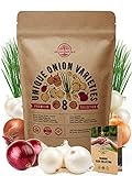 8 Onion Seeds Variety Pack Heirloom, Non-GMO, Onion Seed Sets for Planting Indoors, Outdoors Gardening. 1600+ Seeds: Walla Walla, Green Onion, Red Burgundy, White & Yellow Sweet Spanish Onions & More Photo, new 2024, best price $14.99 ($1.87 / Count) review