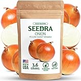 SEEDRA Yellow Sweet Spanish Onion Seeds for Indoor and Outdoor Planting - Non GMO and Heirloom Seeds - 800 Seeds - Sweet Onions for Home Vegetable Garden Photo, new 2024, best price $6.00 review