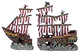 Penn-Plax Striped Sail Shipwreck Aquarium Decoration 2PC Large Over 19 Inches High for Large Fish Tanks, Multi (RR961) Photo, new 2024, best price $135.00 review