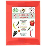 Heirloom Pepper Seeds by Family Sown - 9 Non GMO Sweet & Hot Pepper Seeds for Your Home Garden with Poblano Pepper Seeds, Habanero Seeds, Bell Pepper Seeds, Serrano and More in Our Seed Starter Kit Photo, new 2024, best price $18.95 review