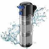 FREESEA Internal Aquarium Power Filter: 8W Adjustable Water Flow 2 Stages Filtration System Submersible for 40-120 Gal Fish Tank | Turtle Tank … Photo, new 2024, best price $32.99 review