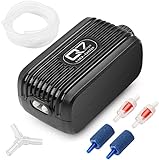 Aquarium Air Pump, Fish Tank Air Pump with Dual Outlet Adjustable Air Valve Ultra Silent Oxygen Whisper Air Pump with Air Stones Silicone Tube Check Valves Up to 80 Gallon Tank Photo, new 2024, best price $12.99 review