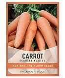 Carrot Seeds for Planting - Scarlet Nantes - Daucus Carota - is A Great Heirloom, Non-GMO Vegetable Variety- 2 Grams Seeds Great for Outdoor Spring, Winter and Fall Gardening by Gardeners Basics Photo, new 2024, best price $4.95 review