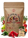 13 Rare Hot Chili Pepper Seeds Variety Pack for Planting Indoor & Outdoors. 650+ Non-GMO Bulk Pepper Garden Seeds Kit: Jalapeno, Cayenne, Serrano, Habanero, Pasilla Bajio, Santa Fe, Fresno & More Photo, new 2024, best price $18.99 ($1.46 / Count) review