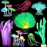 Frienda 8 Pieces Glowing Fish Tank Decorations Plants with 2 Style Glowing Kelp, Sea Anemone, Simulation Coral, Jellyfish, Lotus Leaf, Mushroom for Aquarium Fish Tank Glow Ornament Photo, new 2024, best price $21.99 review