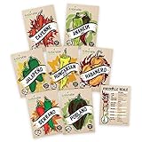 Hot Pepper Seeds Variety Pack - 100% Non GMO – Habanero, Jalapeno, Cayenne, Anaheim, Hungarian Hot Wax, Serrano, Poblano. Heirloom Chili Pepper Seeds for Planting in Your Organic Garden Photo, new 2024, best price $15.95 review