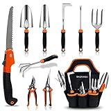 Garden Tool Set,10 PCS Stainless Steel Heavy Duty Gardening Tool Set with Soft Rubberized Non-Slip Ergonomic Handle Storage Tote Bag,Gardening Tool Set Gift for Women and Men Photo, new 2024, best price $39.99 review