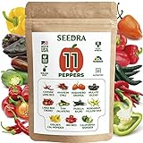 Seedra 11 Sweet and Hot Pepper Seeds Variety Pack - 730+ Non GMO, Heirloom Seeds for Indoor Outdoor Hydroponic Home Garden - Cayenne, Anaheim, Cherry, Habanero, Sweet Bell Peppers, Hungarian & More Photo, new 2024, best price $16.99 review