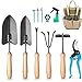 Photo Garden Tools Set, MOSFiATA 12 Pieces Gardening Tools Comfortable Handle and Heavy Duty Hoe Rake Trowel Handle Tools, Transplanter Weeder Professional Pruner Sprayer Rope Kit with Organizer Bag review