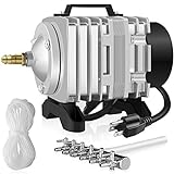 Simple Deluxe LGPUMPAIR38 602 GPH 18W 38L/min 6 Adjustable Flow Outlets with Airline Tubing 25 Feet for Aquarium, Pond, Hydroponics Systems Air Pump, Silver Photo, new 2024, best price $29.99 review