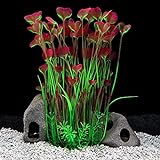QUMY Large Aquarium Plants Artificial Plastic Fish Tank Plants Decoration Ornament for All Fish (B-Red) Photo, new 2024, best price $11.99 review