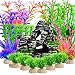 Foto 23piezas de plantas de plástico para acuarios con vista de rocalla,planta de acuario artificial y montaña de acuario, cueva de roca de arrecife para decoración de adornos de pecera,(colores mezclados) revisión