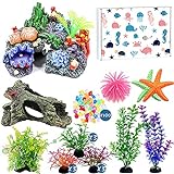 Large Aquarium Decorations, Betta Fish Tank Accessories Decorations with Rocks and Plastic Plants, Beta Fish Tank Decor Set for Fish Aquarium Ornaments Photo, new 2024, best price $18.86 review