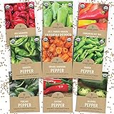 Organic Hot Pepper Seeds Variety Pack - 9 Unique Packets Non-GMO USDA Certified Organic Sweet Yards Seed Co Photo, new 2024, best price $14.97 ($1.66 / Count) review